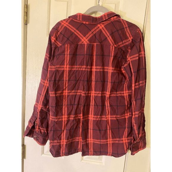 Carhartt Women's Fairview Plaid Shirt Cotton Blouse in Cranberry Red Size XL - Picture 5 of 6